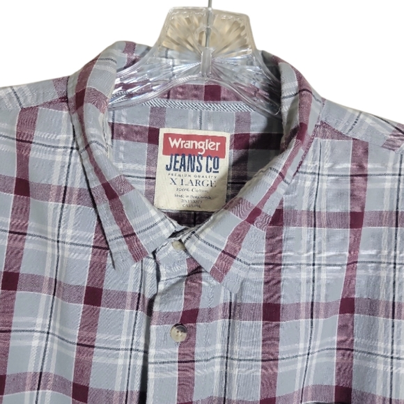 Wrangler Jeans Co. men's button down plaid shirt size XL - Picture 4 of 7
